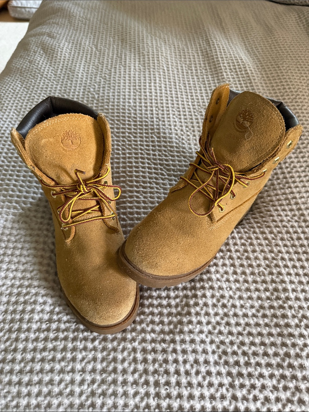 Timberland Wheat Suede Work-Style Lace Boots